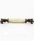 Set Of 4 4.5 Inch Ceramic Drop Handle Drawer Pulls In Antique Bronze Finish For Kitchen Cabinets And Dressers