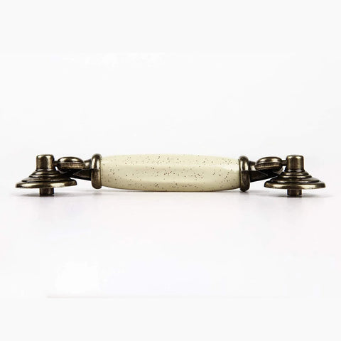 Set Of 4 4.5 Inch Ceramic Drop Handle Drawer Pulls In Antique Bronze Finish For Kitchen Cabinets And Dressers