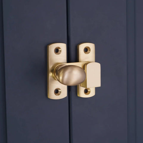 Satin Brass Oval Cabinet Turn Latch For Cupboards And Wardrobes 55mm Solid Brass Built To Last Rust Resistant Hardware