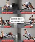 All-In-One Weight Bench For Full-Body Home Gym With Hyper Back Extension, Roman Chair, Adjustable Sit-Up Bench setup options