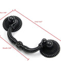 Four Pieces Bail Pull Handles Antique Vintage Hardware For Furniture Cabinets Drawers And Dressers Black Zinc Alloy 95x45mm