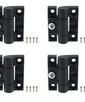 Four Pack Must Have Adjustable Torque Hinges Black For Doors Cabinets Wood Boxes Nylon Plastic Butt Hinge With Adjustable Angle Stop Durable Hardware