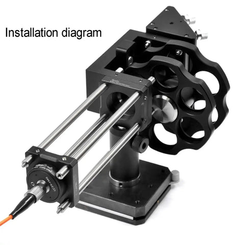 Installation diagram of Dual-Wheel 1-Inch Filter Wheel With SM1 Threaded Interface on telescope mount.