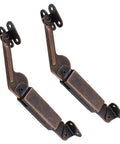 Dual Direction Spring Lid Support Hinges For Cabinets, Boxes, Chests, And More, Red Bronze Iron Finish, Left Or Right Mount, Includes Mounting Screws, 2 Pack