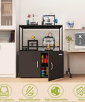Beefy 300L Filament Storage Cabinet With Dehumidifier for 3D printing, black cabinet with open doors showing spools, in a workshop.