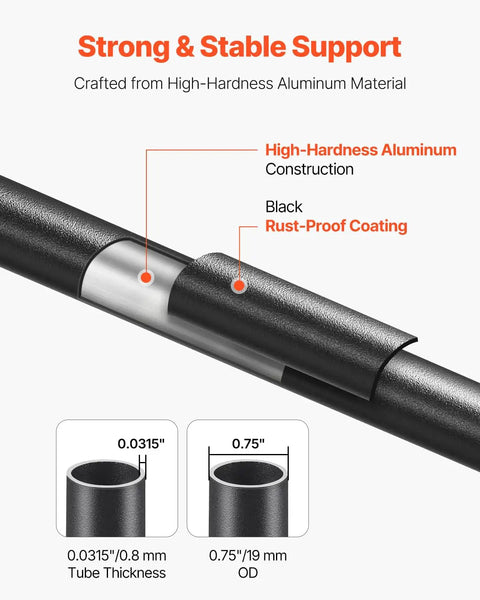 Aluminum Deck Balusters 51 Pack 26 Inch Hollow Metal Spindles showing durability and rustproof black coating