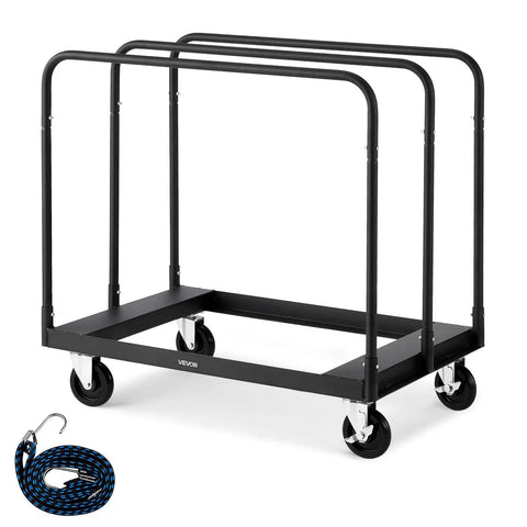 Beefy Heavy Duty Folding Table Cart with 1800 lb Load Capacity, steel frame on 5 inch swivel casters, strap included.