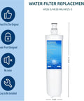No Gimmicks 3M High Flow Water Filter Replacement 3 Pack Compatible With Hf20 And Hf25 Coconut Carbon Ice Maker Cartridge showing filter dimensions.