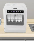 6.8 Liter Countertop Dishwasher Portable Mini With Hot Air Drying And 360 Degree Spray 4 Cleaning Modes Including Fruit Wash And 72 Hour Storage Durable Abs Build For Apartments And Dorms Makes Washing Up A Breeze on kitchen counter.