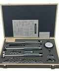 Inside Micrometer Bore Gauge Set 18-160mm Pro Grade Dial Indicator in open wooden case for cylinder bore measurement.