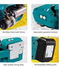 Rechargeable Electric Strapping Machine Portable Packing Sealer For PP PET Bands showing brushless motor and battery pack.