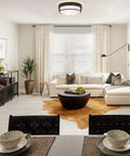 Living room with Black Flush Mount Ceiling Light 12 Inch Two Light Fixture For Bedroom Hallway Kitchen Living Room Close To Ceiling Modern Design Simple Install Versatile Ceiling Light For Any Space