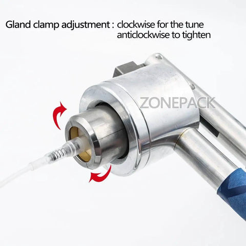 15mm Perfume Bottle Capping Crimping Tool With Stainless Steel Body And No Sweat Grip featuring gland clamp adjustment