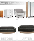 Set Of 8 Tough As Nails Square Wooden Couch Legs 4 Inch Tall Replacement Sofa Feet Heavy Duty Mid Century Modern Furniture Supports shown on various furniture.