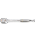 One Half Inch Drive Teardrop Ratchet With Full Polish Chrome Finish, 120XP Heavy Duty Workhorse For Industrial And Mechanical Use, Meets Or Exceeds ASME Specs, Durable Chrome Plated Ratchet Model 81304XP