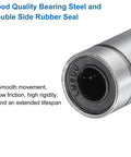 LM6LUU linear bearing, 6mm bore, 12mm OD, 35mm length, steel with double rubber seals