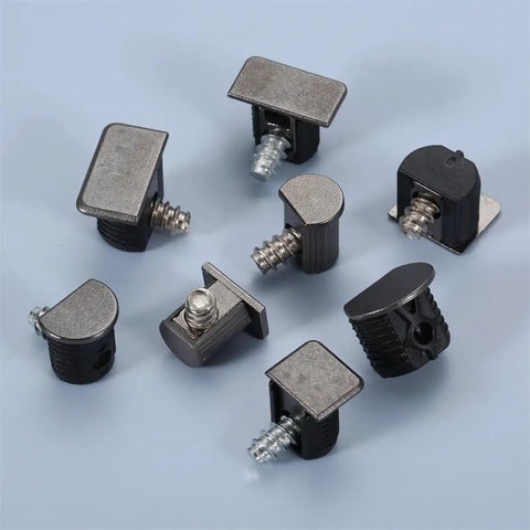 Heavy Duty Shelf Brackets Wall Mount Steel Cabinet Cupboard Support components on blue background
