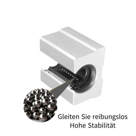 Top Tier 2pcs Sbr16 Sbr20 Linear Guide Rail Kit Featuring Smooth Motion With 4 Bearing Blocks Perfect For Diy Cnc Machines And Heavy Duty Equipment Projects At 1800 Or 2000mm Length For Serious Builders, SBR20 bearing block close-up