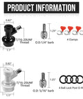 Ball Lock Keg Quick Disconnect Set With 5/16 Barb And 1/4 Barb Fittings, 2 Pairs, Leak-Proof Corny Keg Fittings Kit For DIY Homebrewing, Rotating Nut Adapter, Easy Gas And Liquid Line Connections, product information with black and white disconnects
