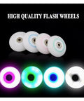 Inline Skate Wheels 76mm White Replacement Wheels for Indoor Outdoor Use With High Speed Bearings, glowing color effects
