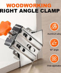 Pro Grade Stainless Steel Right Angle Clamp Set For Woodworking 90 Degree Corner Clamp with orange knob detail