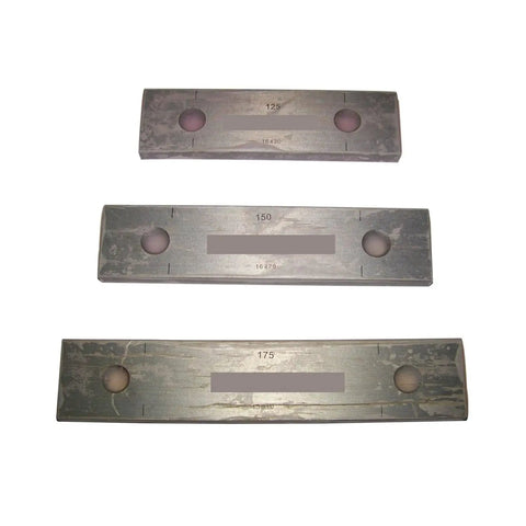 Premium Eight Piece Setup Block Height Gauge Set Hella Accurate Hardened Steel Layout Bars measuring 125mm, 150mm, and 175mm.
