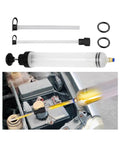 No Fuss Heavy Duty 500cc Car Fluid Extractor Pump With Flexible Hose for dual purpose, showcasing reservoir and dipstick attachment.