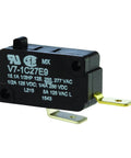 Micro Switch SPST NO Pin Plunger 15A 277V High Cycle Replacement for Appliances and Tools Durable Black for Microwave Door Switch and General Use with 10 Million Cycles Life, side view showing terminals.
