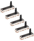 Five Pack Straight Linear Slide Potentiometers 3 Pin B100K 35mm Length 20mm Travel 4x15mm Handle Fader Variable Resistors