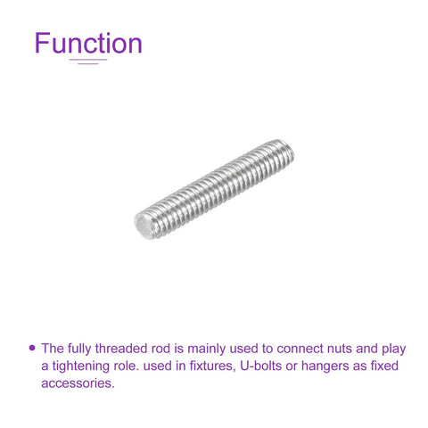 50 Pack M4 x 20mm Fully Threaded Stainless Steel Rods With Right Hand Threads For Motors And Machine Tools Ideal For DIY Projects