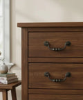 Wooden dresser with Vintage Style Dark Antique Bronze Large Drop Bail Drawer Pulls 140mm Hole Centers 2 Pack For Dresser Cabinet