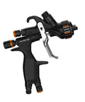 Professional PHS-155 Pneumatic Paint Spray Gun With Interchangeable 1.3mm And 1.8mm Tips For A Hella Smooth Automotive Clear Coat and Base Coat Finish Includes 650Ml Mixing Cup Plus Air Regulator, detailed side view.