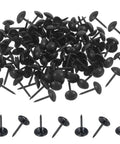 200 Piece Antique Black Dome Upholstery Tacks and Vintage Thumb Nails For Sofa Furniture Restoration Plus Compact Storage Case For A No Sweat Weekend Craft Build, close-up of tacks.