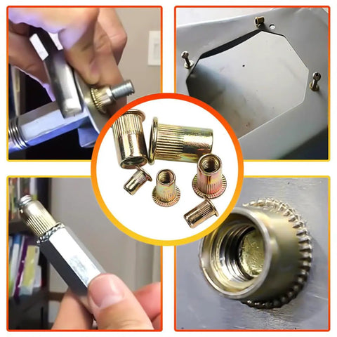 Heavy Duty Rivet Nut Kit 500 Piece Galvanized Carbon Steel Assortment With M3 M4 M5 M6 M8 M10 Threads Built Tough