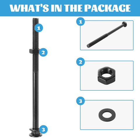 Beefy Black Carriage Bolt Kit Heavy Duty One Half Inch Diameter Eight Inch Length Includes Twelve Bolts Twelve Washers Twelve Nuts