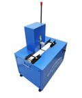 Beast Mode Electric Hose Cutting Machine for 0.2 to 2 Inch Hoses, blue heavy duty hydraulic cutter, side view