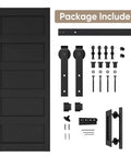 32x84 Inch Wave Style Sliding Barn Door Kit With Hardware Included, Solid Wood Core With MDF And PVC Covered, Easy Installation, Dope Black Finish, Farmhouse Ready Door For Living Room, Bedroom Or Kitchen Renovation.