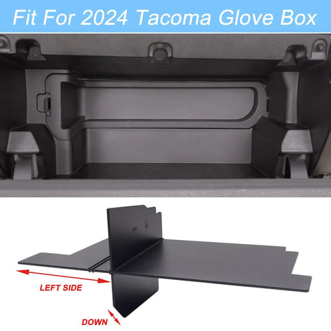 Glove Box Organizer For Toyota Tacoma 4th Gen 2024-2026 Four-Compartment Insert Patent Design in a vehicle glove box