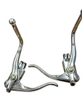 Pair Universal 22 Point 2mm Aluminum Dual Safety Brake Levers For Drop Bar Road Bikes Vintage Style Hand Brakes With Primary And Safety Levers