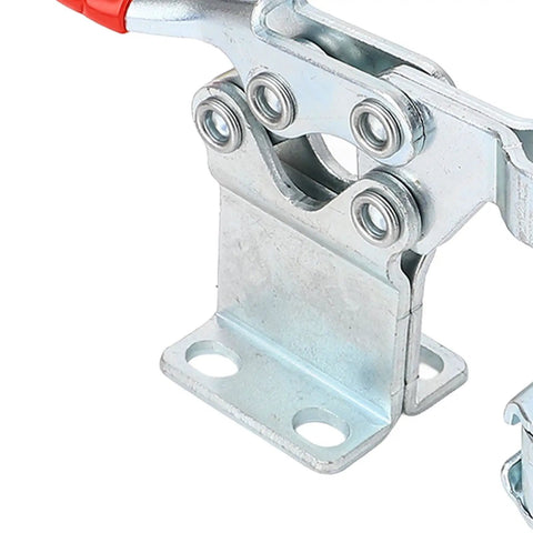Heavy-Duty Horizontal Quick-Release Clamp Head That's Built to Take a Beating, 500 Lb Capacity, Elbow Joint Design, Cross-Cut Skid Clamp, Press Clamp for Welding and Drilling Projects, zinc-plated iron