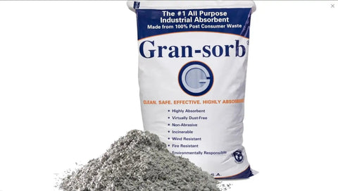 Heavy Duty Universal Sorbent Granules Thirty Pound Bag Smashes Greasy Messes On Sight Absorbs Up To Four Gallons Of Motor Oil Coolants Solvents And Water Fluids A Total Workhorse For Garages And Shops
