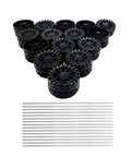 30Pcs Plastic Toy Car Wheels With 2mm Shafts And 15Pcs Round Rod Axles For RC Cars Trucks Robots DIY Model Parts Black, 35mm Diameter