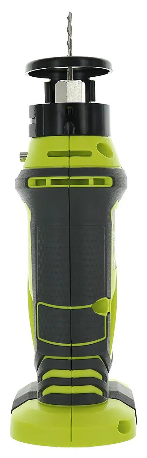 Killer 18V Cordless Speed Saw And Rotary Cutter Nails Wood And Drywall Smooth As Butter With 27000 Rpm Punch side view with drill bit.