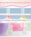 10 Pack Balloon Arch Clips 3.5 Inch Transparent Plastic Spring Clamps securing balloons on frame
