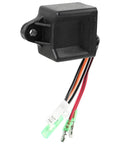 A Beefed Up Timing CDI Box For Polaris Scrambler Sportsman Predator 50cc 90cc 100cc 110cc 2 Stroke Engines That Boost Spark Timing And Rev Limit Compatible With Polaris Eton Extreme DRR Arctic Cat Alpha Kasea, front view with wiring harness