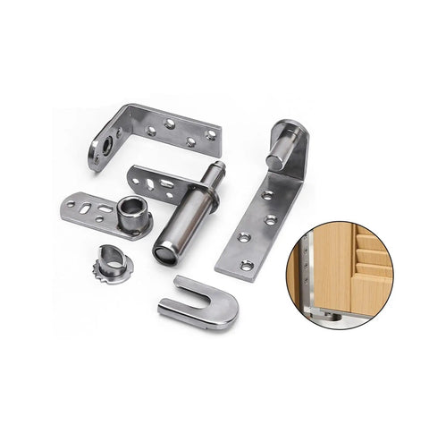 One Set Pivot Door Hinge For Wooden Doors With 360 Degree Rotation, Easy Swing Revolving Interior Door Hardware, Split Pivot Design