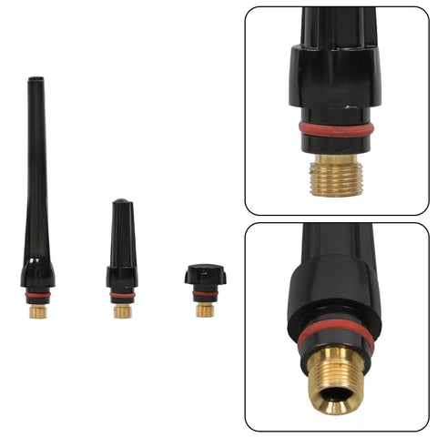 Pro Grade 49 Piece TIG Welding Torch Kit With Gas Lens stubby back caps for WP-17 WP-18 WP-26 showing details