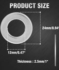 Front view: Piutouyar M12x24mm stainless steel flat washer, 24mm OD, 12mm ID, 2.5mm thick
