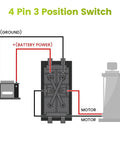 Wiring diagram for 2 Pack 12V Reverse Polarity DPDT Rocker Switch Set For RV Trailer Tongue Jack Momentary On Off On 4 Pin Heavy Duty 30A