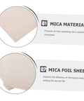10 Piece Mica Plates 150x120mm Microwave Heat Insulation And Fireproof Sheets showing material and usage instructions